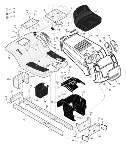 Chassis And Hood Diagram and Parts List for 312002X98B 2004 Briggs and Stratton Lawn Tractor